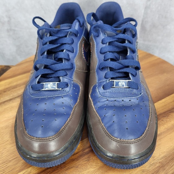 Nike AF1 Air Force 1 Low Sneakers Mens 8 Barkley Blue Brown‎ Shoes 317295-241 main image 5